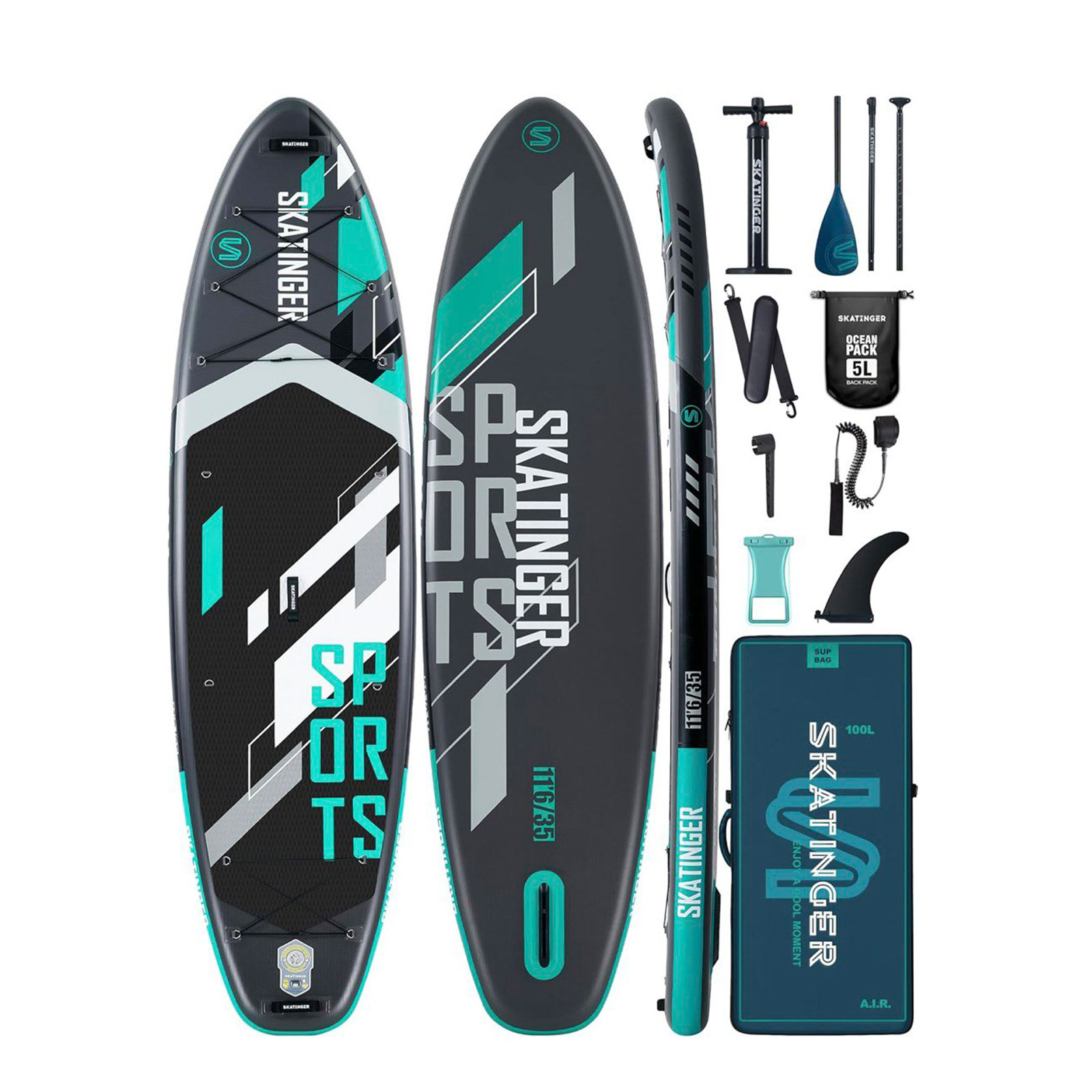 پدل برد sports برند SKATINGER رنگ طوسی پدل برد sports برند SKATINGER رنگ طوسی