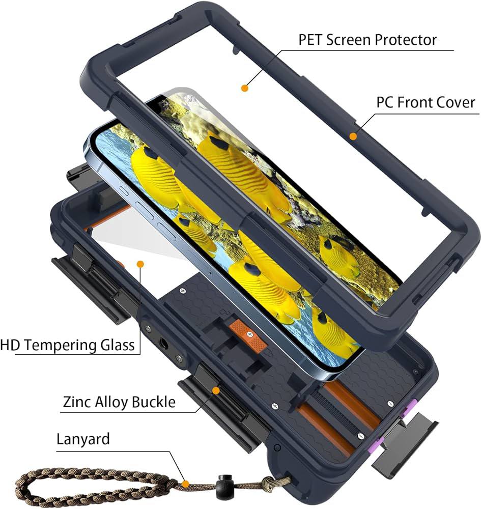کاور4 قاب ضدآب حرفهای موبایل شنا، غواصی و اسنورکلینگ