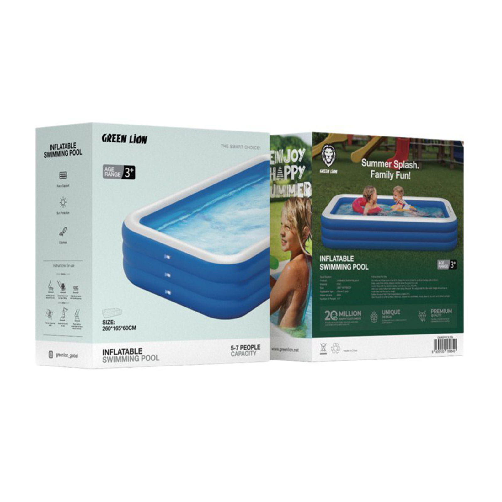 استخر-بادی1 استخر بادی با ظرفیت 5 تا 7 نفر گرین Green Lion Inflatable Swimming Pool 5-7 People Capacity